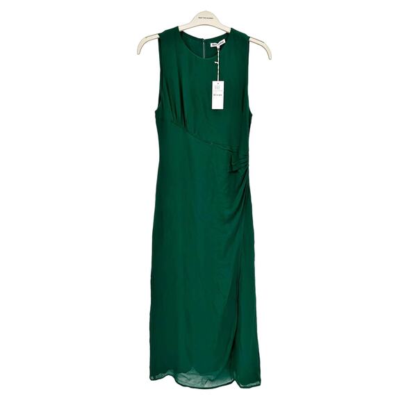 Reformation Ledger Chiffon Sleeveless Slit Midi Dress in Sycamore Green Sz 6 NWT - Picture 2 of 6